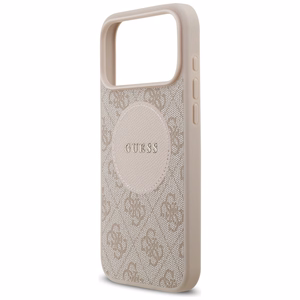 GUESS dėklas telefonui IPHONE 17 Pro Max, suderinamas su MagSafe GUHMP17XP4PGRSGP (PU 4G apskritimas su klasikiniu logotipu) rožinis