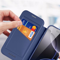 Dux Ducis Skin X Pro Dėklas iPhone 17 Pro su pinigine, MagSafe suderinamas - Mėlynas