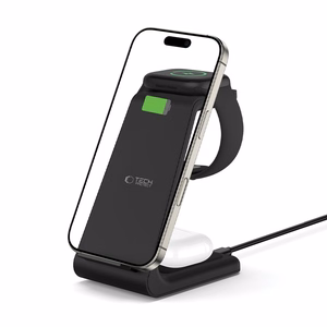 Tech-Protect QI15W-A36 3in1 įkrovimo stotelė Apple įrenginiams - juoda