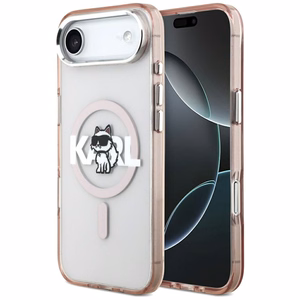 Karl Lagerfeld IML Choupette Sketch Logo MagSafe dėklas telefonui iPhone 17 Air - rožinė