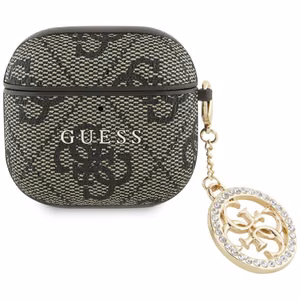 GUESS чехол для Apple AirPods 4 GUA4P4E4CDW (PU 4G W/ Strass Charm) коричневый