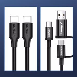 Ugreen US286 USB-C - USB-C 3A 480Mb/s laidas 3m juodas