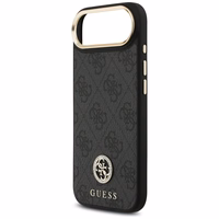 Guess 4G Strass Logo & Big Strap Metal Buttons Magnetinis dėklas telefonui iPhone Air - juodas