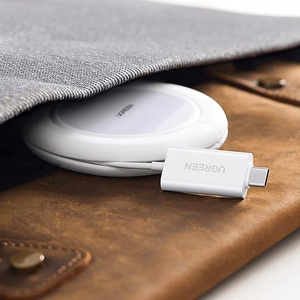 Ugreen CD245 40123 belaidis Qi / MagSafe įkroviklis 15W su USB-C laidu baltas