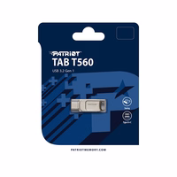 Patriot Memory Tab T560 64GB USB atmintukas Dual USB 120MB/s (PS64GT560DS5D) Sidabras