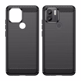 Carbon Case dėklas Xiaomi Redmi A1+ lankstus silikoninis anglies dangtelis juodas