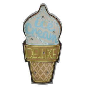 RETRO metalinė iškaba LED Ice Cream Forever Light