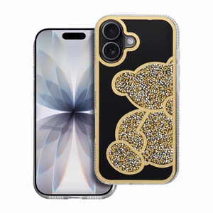 TEDDY BEAR dėklas telefonui IPHONE 17 auksinis