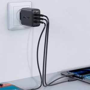 Įkroviklis Acefast A13 juodas 65W (2xPD / 1xQC3.0) + Type-C / Type-C 120cm laidas