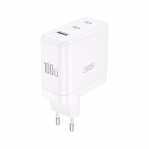XO sieninis įkroviklis CE35 PD 100W 2x USB-C 1x USB baltas