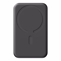 Mini magnetinė išorinė baterija Joyroom JR-W020 5000mAh USB-A USB-C 20W (juoda) + USB-C / USB-C laidas