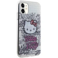 Hello Kitty IML Kitty ant plytų grafiti dėklas iPhone 11 / Xr - balta