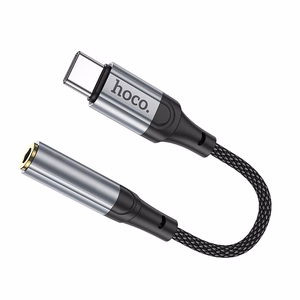 Adapter AUX USB C to Jack 3,5 mm Hoco 0,12 m LS36 black