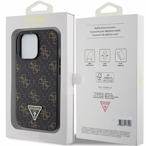 Guess 4G Triangle Metal Logo dėklas iPhone 14 Pro - juodas