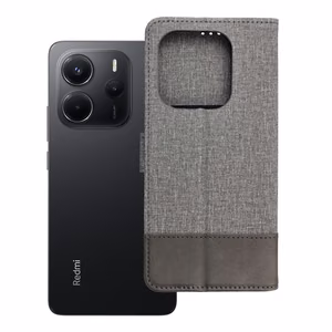 GOMMA knygos tipo dėklas telefonui Xiaomi Redmi Note 14 4G (GLOBAL - 164,84mm x 78,15mm x 8,16mm) pilkas