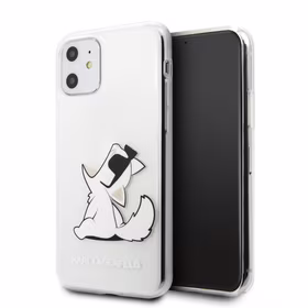 Karl Lagerfeld Choupette Fun dėklas telefonui iPhone 11 / Xr - permatomas