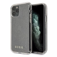 Guess GUHCN58PCGLSI iPhone 11 Pro sidabriškas kietasis dėklas Glitter