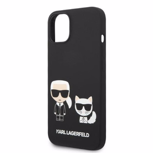 Karl Lagerfeld KLHMP14MSSKCK iPhone 14 Plus 6.7 "kietasis dėklas juodas / juodas skystas silikoninis Karl & Choupette MagSafe