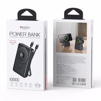 YESIDO POWERBANK YP72 10000MAH 22.5W USB-A+C + LAIDAS USB-C+IP, juodas