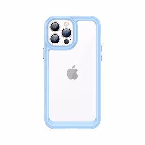 Outer Space Case для iPhone 12 Pro Max жёсткая крышка с гелевой рамкой синий