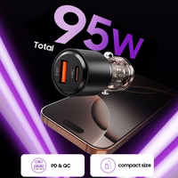 Tech-Protect CC03 95W automobilinis įkroviklis 2 lizdai USB-A / USB-C juodas