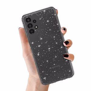 Kristalinis blizgus dėklas telefonui Samsung Galaxy A13 4G Sidabrinis