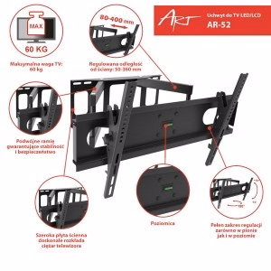 Laikiklis 14–42" LCD/LED televizoriui 35 kg ART AR-44