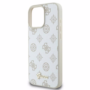 Guess Bijūnų užrašas Magnetinis dėklas telefonui iPhone 16 Pro - baltas