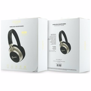 Belaidės ausinės Guess ENC 4G Gold Script Metal, juodos