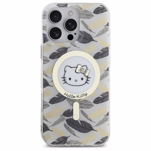 Hello Kitty IML Golden Leaves MagSafe dėklas telefonui iPhone 16 Pro Max - baltas
