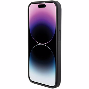 Ferrari Grip Stand Metal Logo dėklas iPhone 15 Pro – juodas