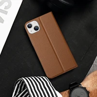 Dux Ducis Skin X2 dėklas telefonui iPhone 14 Plus su magnetine uždanga rudas