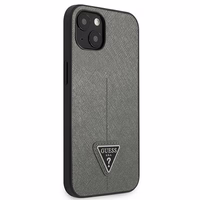 Guess GUHCP14MPSATLG iPhone 14 Plus 6.7 "sidabrinis/sidabrinis kietas dėklas SaffianoTriangle Logo