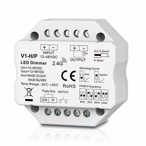 V1-H/P nuolatinės įtampos valdiklis, 12-48V, 1x 8A, Push-Dimm