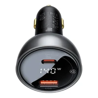 Automobilinis įkroviklis "Baseus Superme", USB, USB-C, 140 W (juodas)