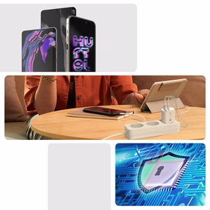 A6MaxL 20W USB-A USB-C sieninis įkroviklis su USB-C - USB-C 1m kabeliu – baltas