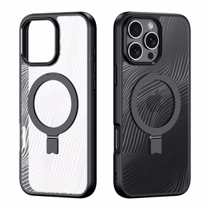 Dux Ducis Aimo Mag Dėklas su MagSafe ir stovu iPhone 16 Pro - juodas