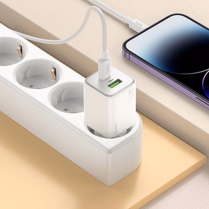 Įkroviklis Hoco USB A + USB C QC3.0 PD 3A 20W N41 baltas