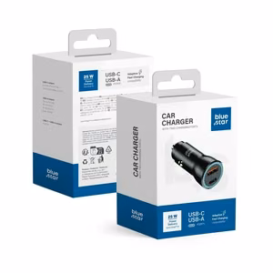 Car charger Blue Star 25W USB-C/USB-A black