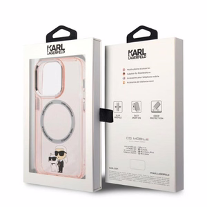 KARL LAGERFELD KLHMP14XHNKCIP IPHONE 14 PRO MAX 6.7 "DĖKLAS ROŽINIS/ROŽINIS ICONIC KARL & CHUPETTE MAGSAFE