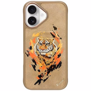 Nimmy Tiger magnetinis dėklas telefonui iPhone 16 - rudas