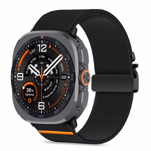 Tech-Protect Nylon Clasp dirželis, skirtas „Samsung Galaxy Watch Ultra 47 mm“ – juodas