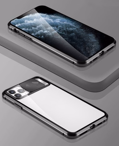 Wozinsky Magnetinis Cam Slider dėklas pilnas kūno dangtelis su įmontuotu priekiniu stiklo lęšiu apsauga Huawei P40 juodas