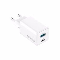"Forever TC-08-45AC GaN PD QC įkroviklis 1x USB-C 1x USB 45W baltas