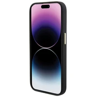 Guess silikoninis Logo Strass 4G dėklas telefonui iPhone 15 Pro Max - juodas