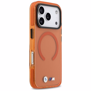 BMW M IML Shockproof Metal Logos MagSafe Dėklas for iPhone 17 Pro - Pro oranžinis