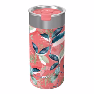 Quokka Boost Coffee Tumbler nerūdijančiojo plieno termo puodelis su sieteliu, 400 ml, Egzotiška rožinė