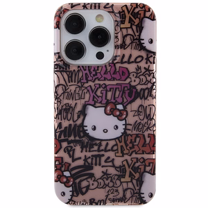 Hello Kitty IML Tags Graffiti dėklas telefonui iPhone 14 Pro Max - rožinė