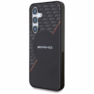 AMG Double Layer Rhombs MagSafe dėklas telefonui Samsung Galaxy S25 - juodas/raudonas (m)