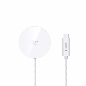 TECH-PROTECT A50 Magnetic MAGSAFE Belaidis Įkroviklis 25W QI2.2 baltas